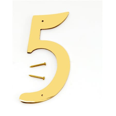 Hy-Ko 4In Decorative Brass Number 5, 10PK A20095